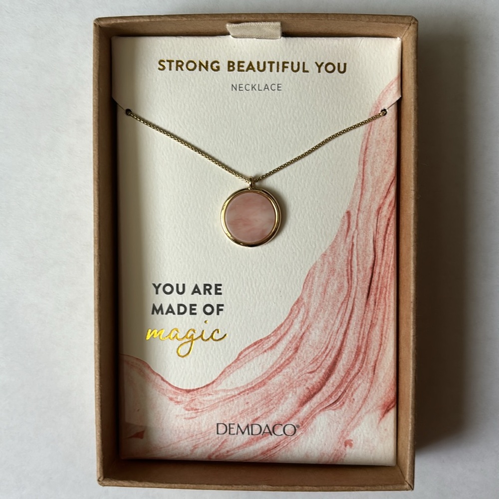 Demdaco pink pendant necklace